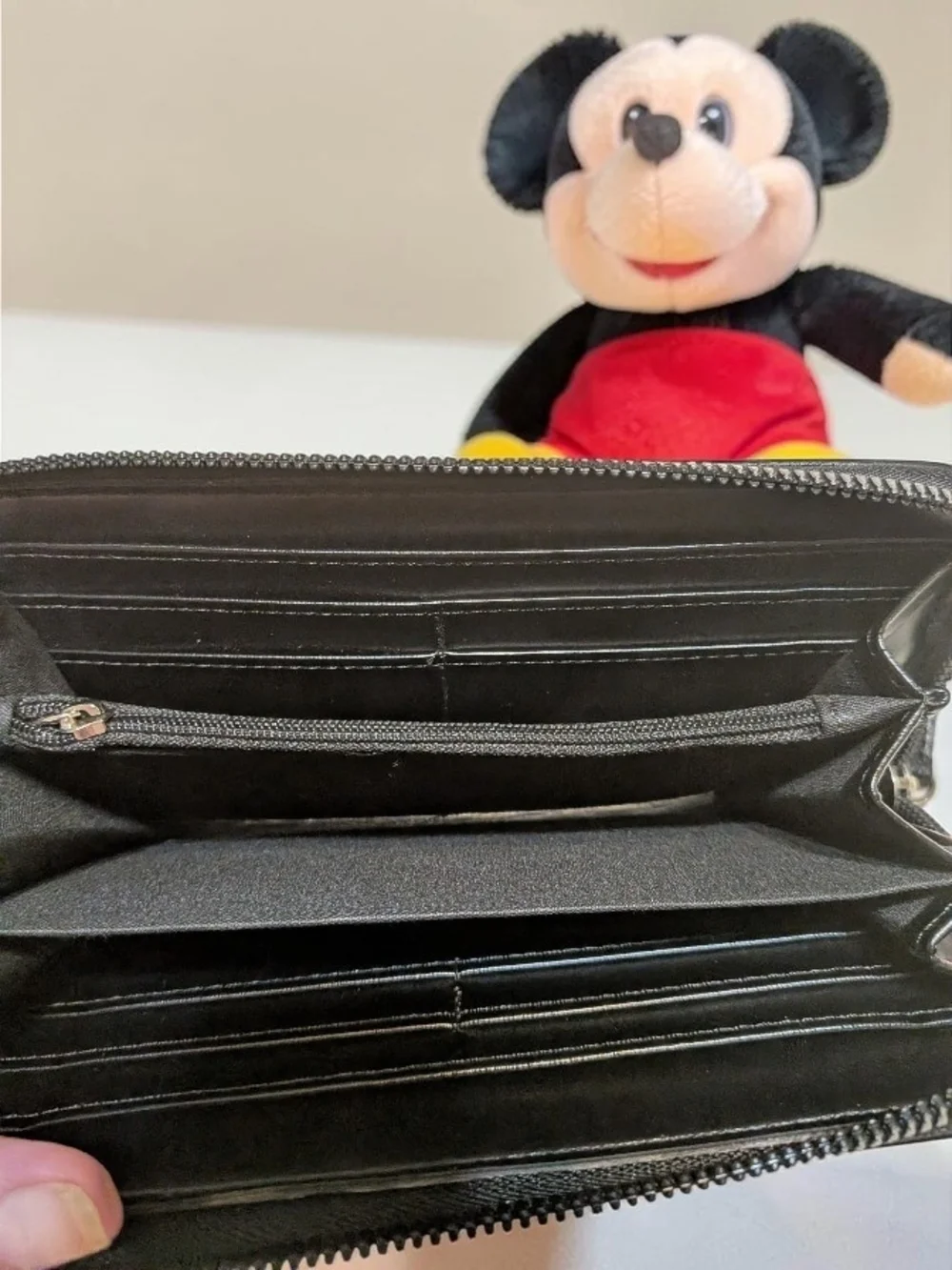 NWT Disney Mickey Mouse Black Wallet with Holographic Ears